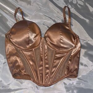 Elegant Brown Satin Bustier